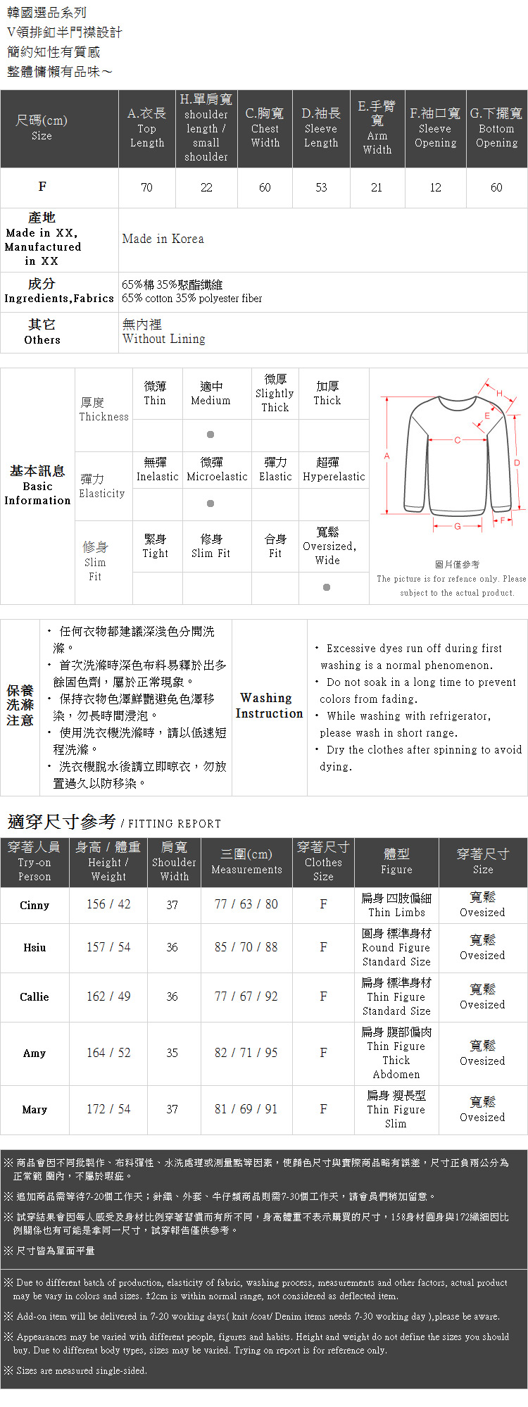 Ｑｕｅｅｎ Ｓｈｏｐ【01012375】V領排釦半門襟坑條上衣 兩色售＊現+預＊