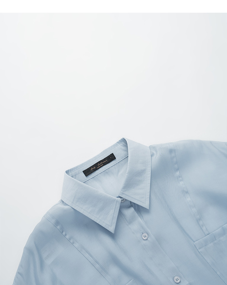 Textured side button style double pocket shirt - black
