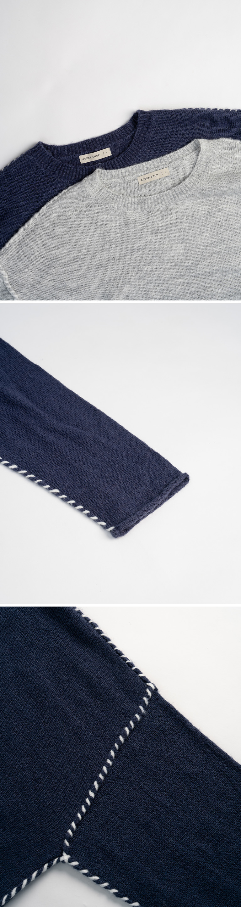 ハンドステッチワイドニット 2色展開