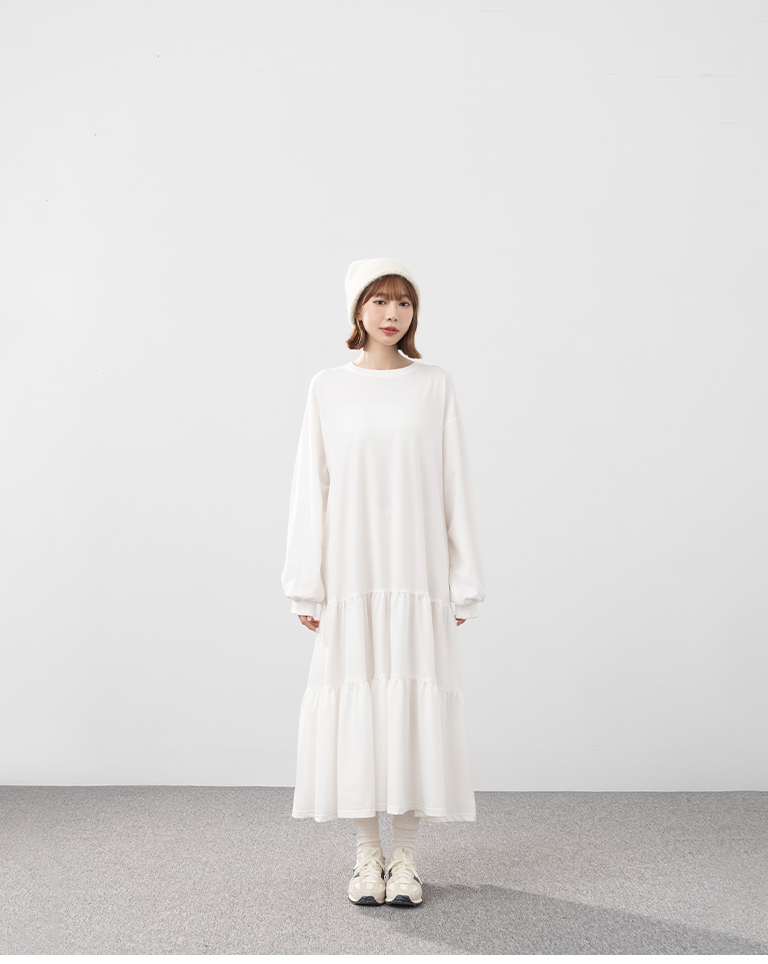 ケーキフレアスウェットワンピース 2色展開