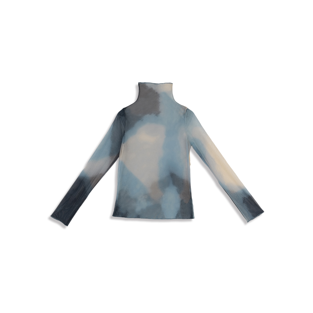 Transparentes Mesh-Shirt mit Turtle-Neck