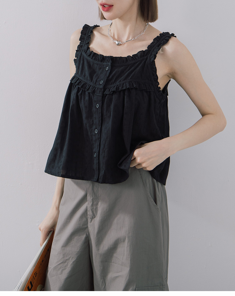 【新品】louren volume ruffle vest チャコールグレー 新品】louren volume ruffle vest チャコールグレー（7月19日
