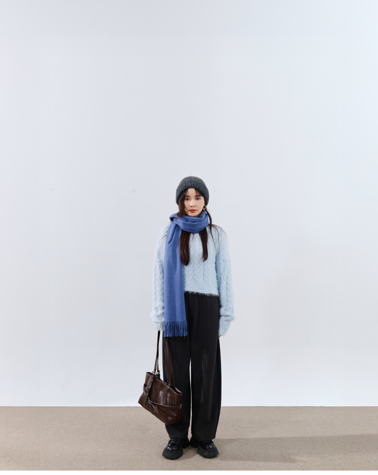 ニットショート丈プルオーバー 4色展開