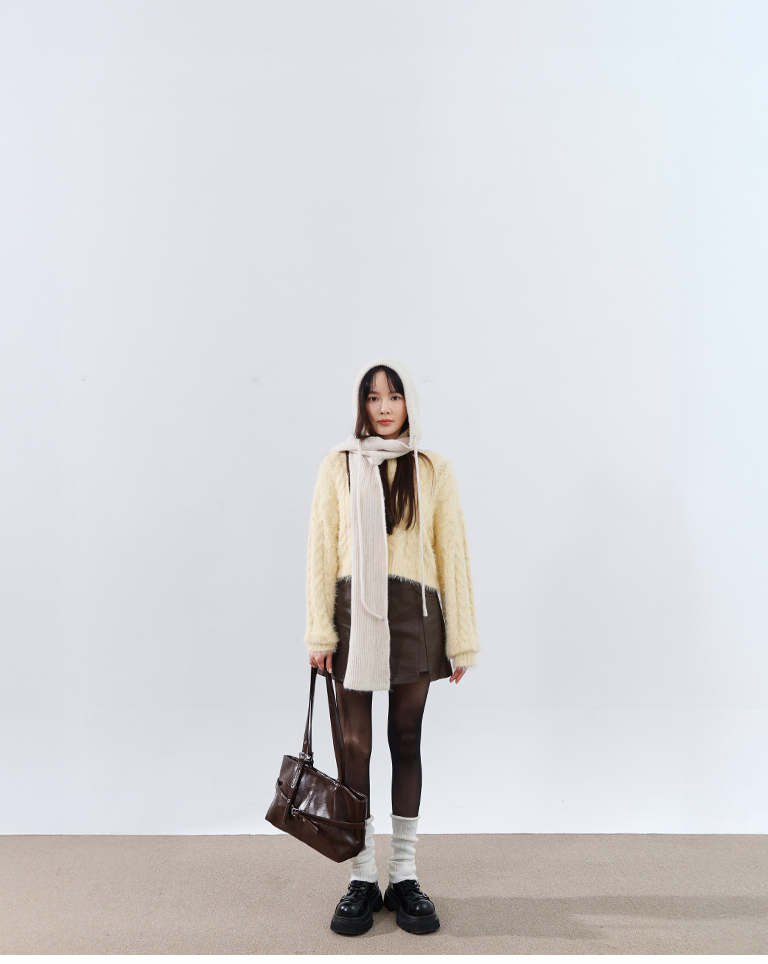 ニットショート丈プルオーバー 4色展開