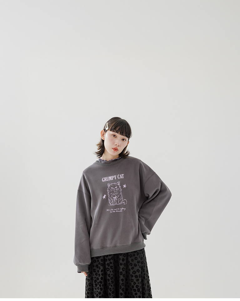 キャットプリントスウェット 2色展開