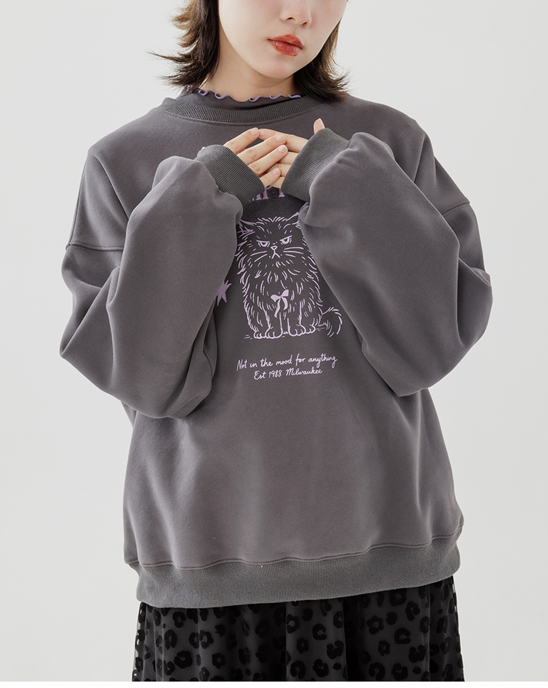 キャットプリントスウェット 2色展開