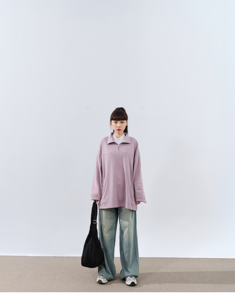 ハーフボタンワイドトップス 2色展開