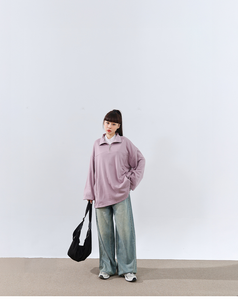 ハーフボタンワイドトップス 2色展開