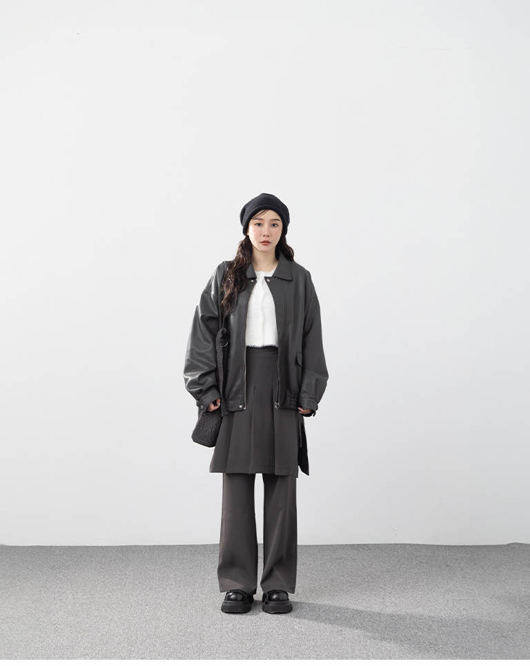 冬10未入荷---マットレザージャケット 2色展開