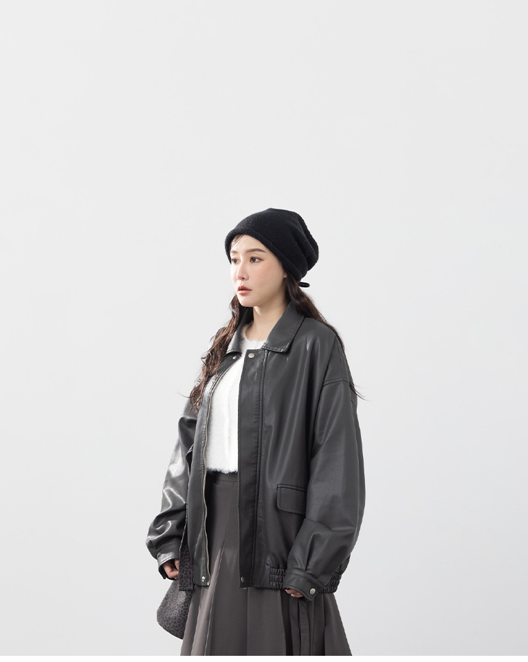 冬10未入荷---マットレザージャケット 2色展開