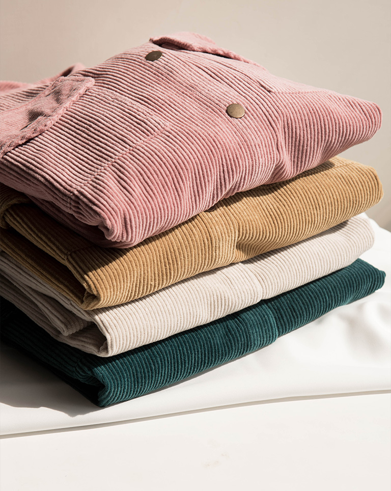 基本百搭素色灯心绒长版外套 四色售