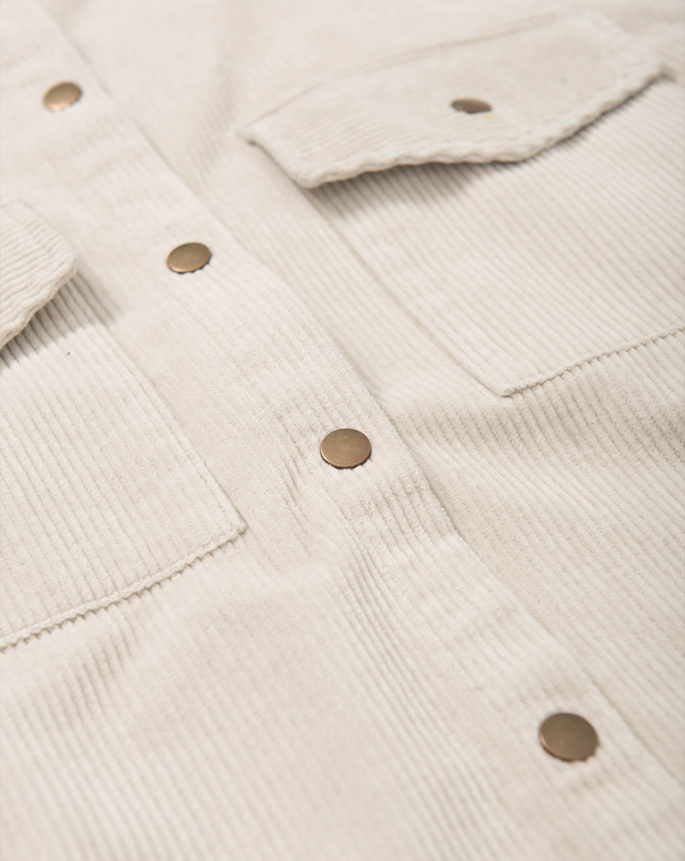 基本百搭素色灯心绒长版外套 四色售