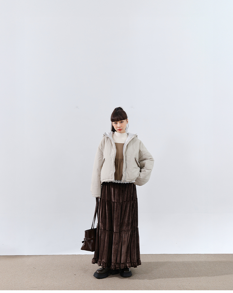 フード中綿ジャケット 2色展開