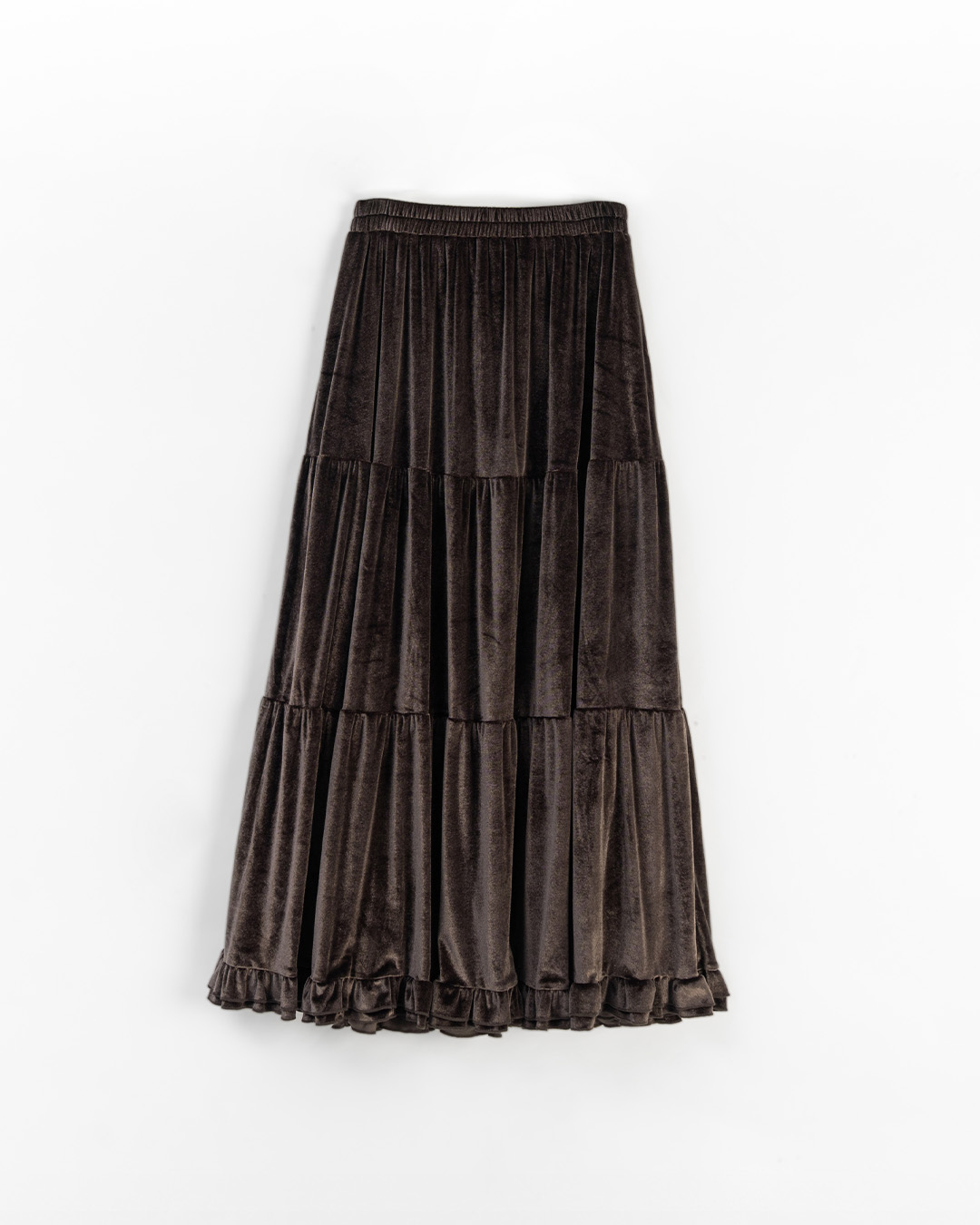 ベルベットティアードロングスカート 3色展開