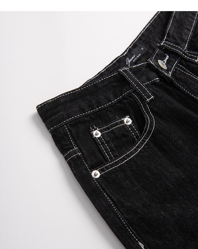 High-rise straight-leg jeans with 