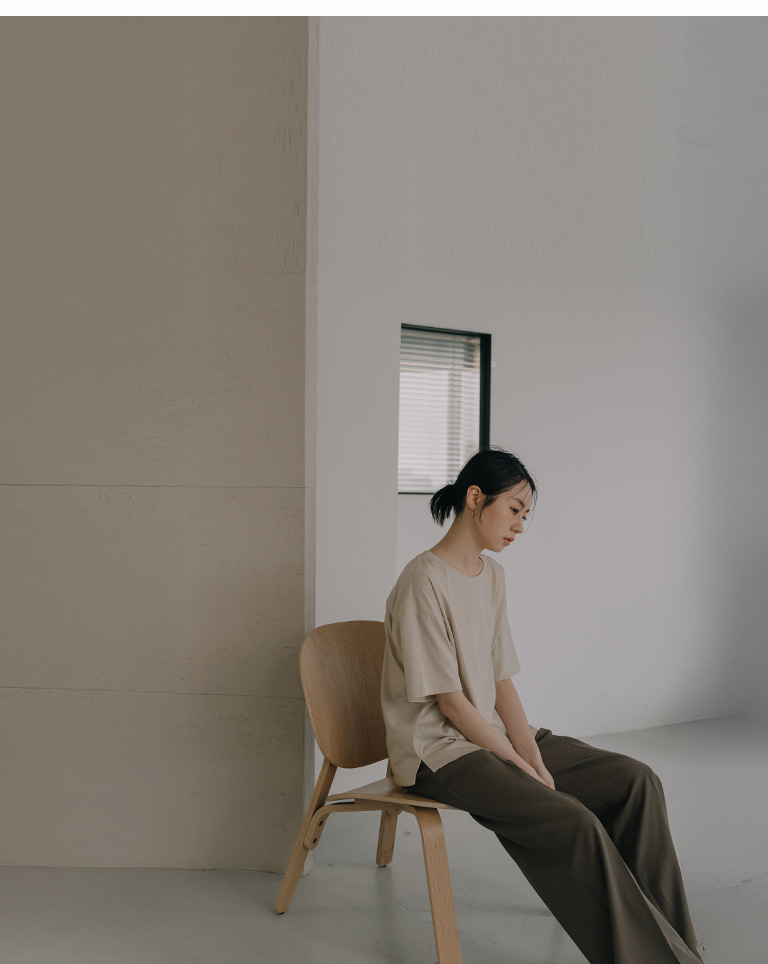 素面落地直筒西裝長褲-咖啡S/M/L - QUEEN SHOP
