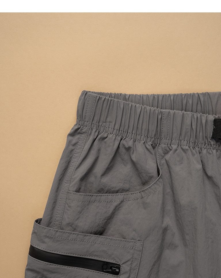 【SATIIIZ】Milkke Nylon Zipper Colour Pants Milke Nylon Zipper Contrast Pants - satiiiz