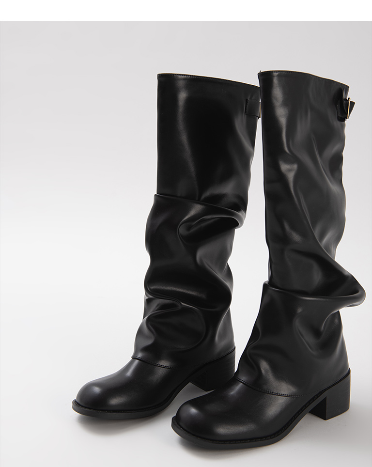 カラーブラックBack Bit Knee Boots ブラック 37 23.5cm - ブーツ