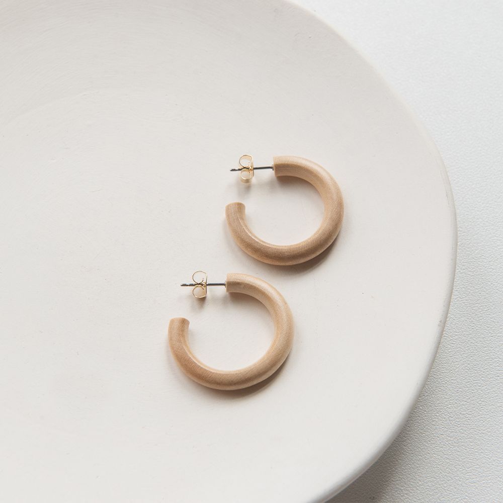 Wooden on sale circle earrings