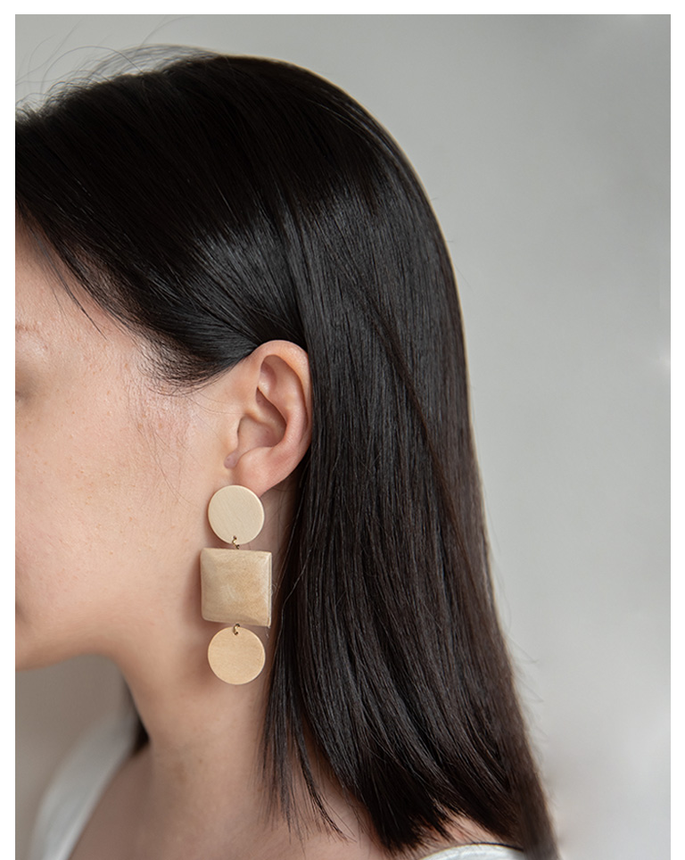 Wood and clearance gold earrings