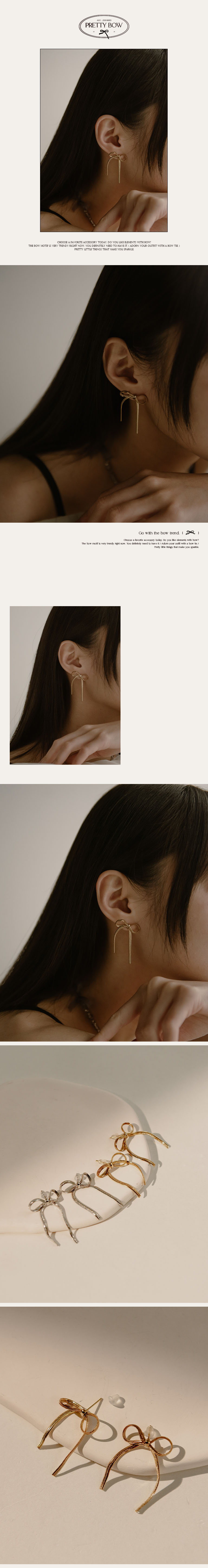 QUEENSHOP Short Streamer Ribbon Ribbon Pin Earrings Two