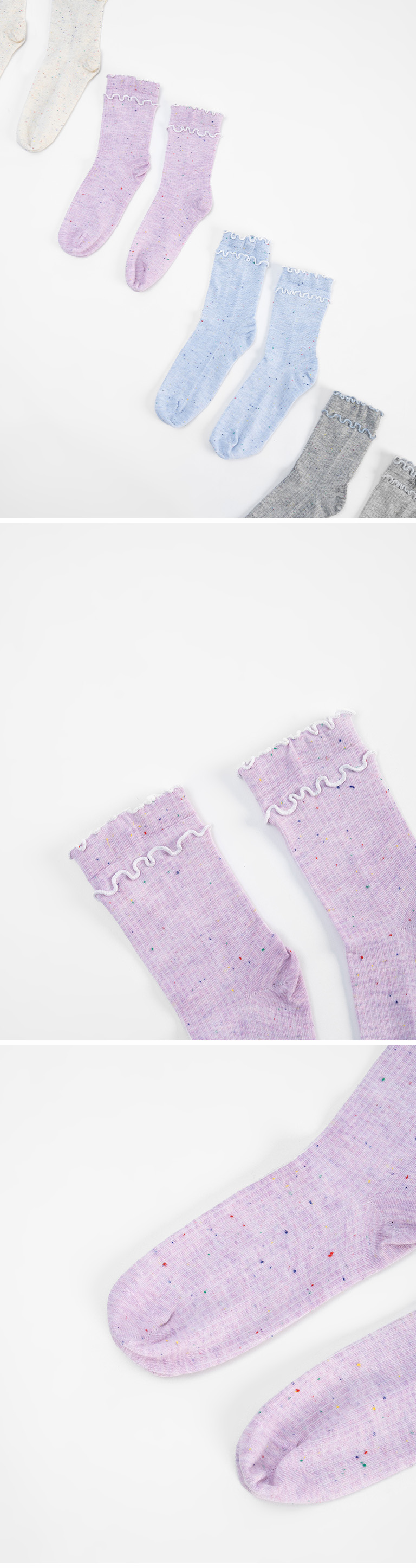 ダブルフリルカラフルドットソックス 4色展開